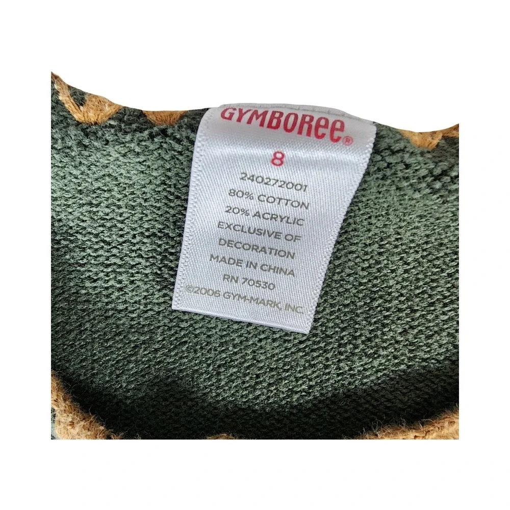 Vintage Gymboree Girls Green Floral Embroidered Cardigan‎ Sweater Size 8 2006
